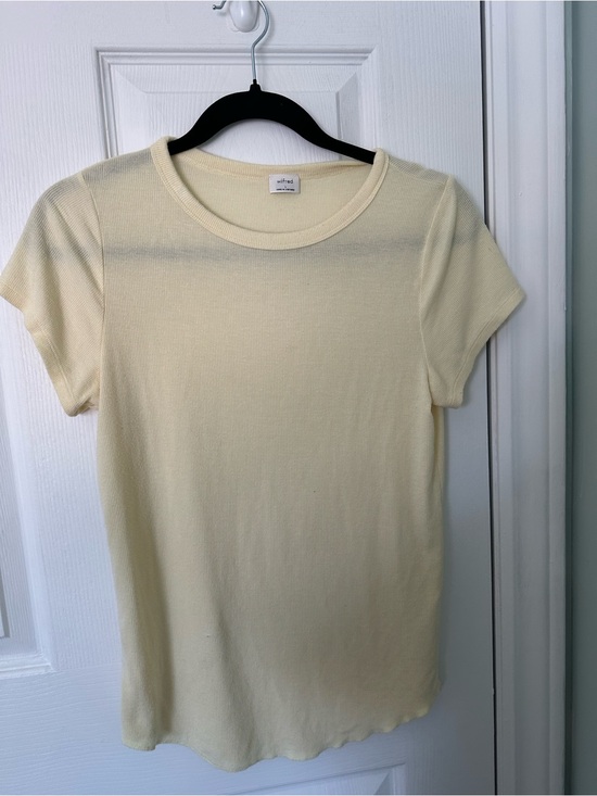 Wilfred Tops - Wilfred Pale Yellow Ribbed Short Sleeve Tee